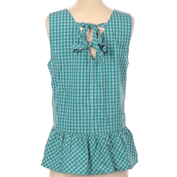 J. CREW FACTORY Gingham Printed Sleeveless Peplum - Picture 2 of 5